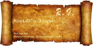 Rostás Ilona névjegykártya